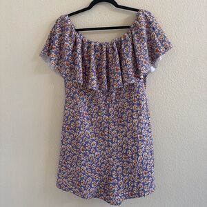 Forever 21 Lavender Floral Off-Shoulder Romper